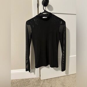 Women’s Black Mesh Long Sleeve